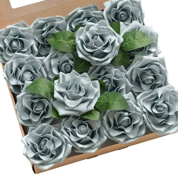 16 Count | Dusty Blue Avalanche ROSES Wedding Bouquet Flowers Floral DECOR ~ NEW - Picture 1 of 3